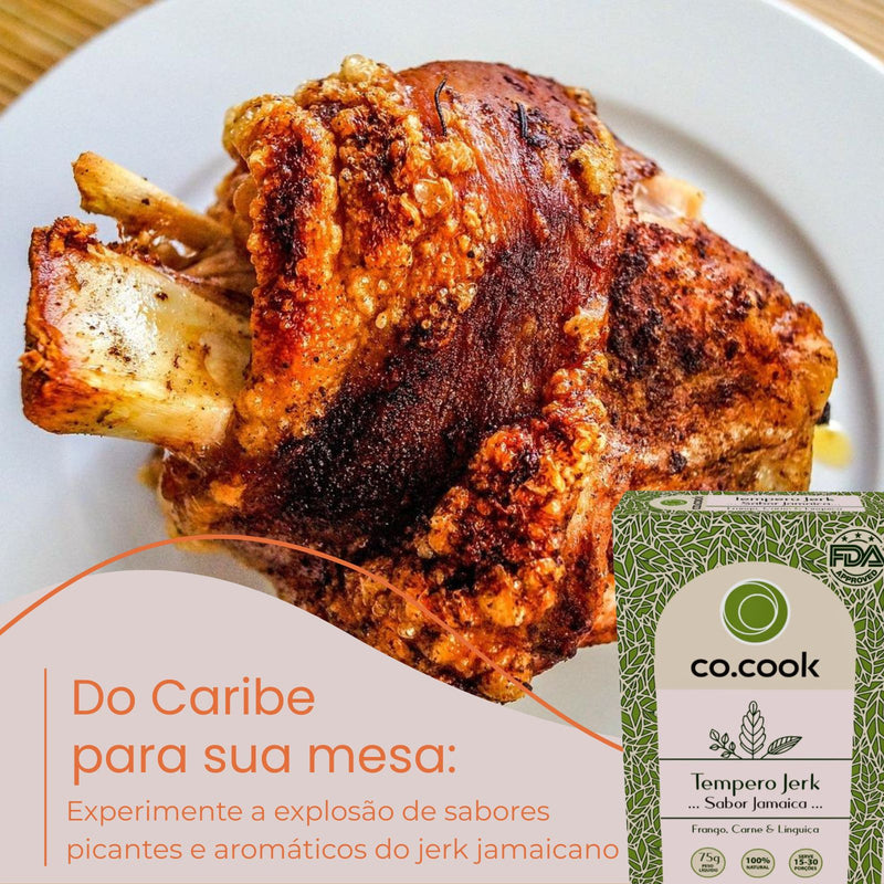 CoCook Caixa 20 Pack Especiaria Natural Tempero Jerk Sabor Jamaica 75g