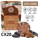 CoCook Caixa 20 Topping Nibs Cacau Brigadeiro Sabor Anis 75g