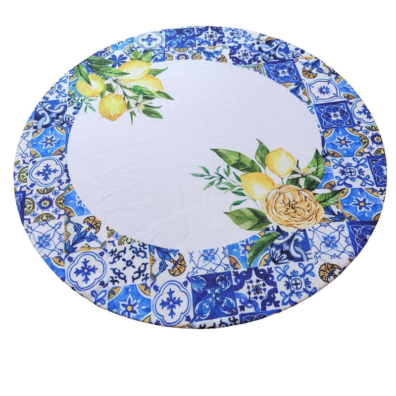 Kit 4 Capas para Sousplat Ring Azulejo Limão Siciliano 35cmx35cm