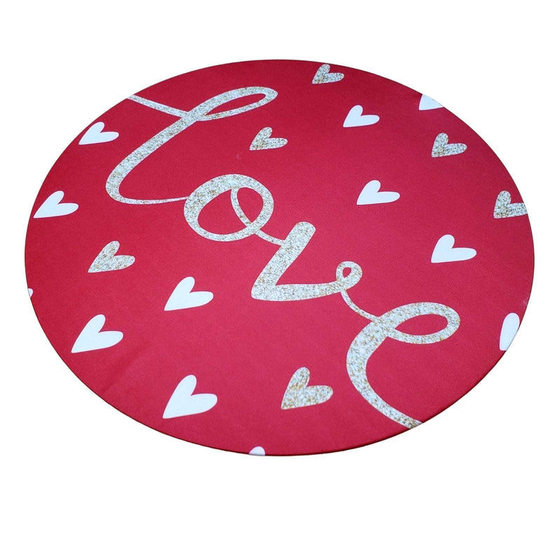 Kit 4 Capas para Sousplat Coração Love Vermelho 35cmx35cm