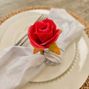 Kit 4 Porta Guardanapos Botão de Rosa Mimosa Pink