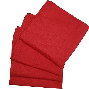 Kit 4 Guardanapos de Tecido Algodão Vermelho 39cmx39cm