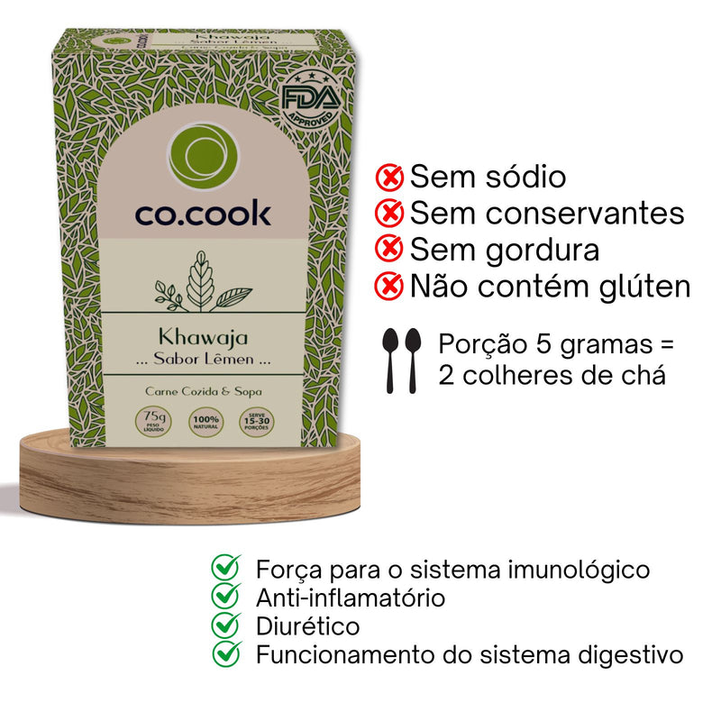 CoCook Caixa 10 Pack Especiaria 100% Natural Tempero Khawaja Sabor Lêmen 75g