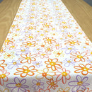 Trilho de Mesa Floral Charlô Laranja e Lilás 45cmx1,50cm