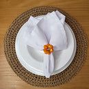 Kit 4 Porta Guardanapo Flor Delicada Laranja da Charlô