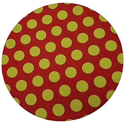 Kit 4 Capas Sousplat Algodão Poá Grande Vermelho e Dourado 35cmx35cm