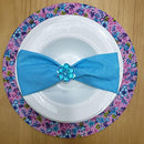 Kit 4 Porta Guardanapo Flor Delicada Azul Turquesa da Charlô