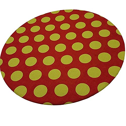 Kit 4 Capas Sousplat Algodão Poá Grande Vermelho e Dourado 35cmx35cm