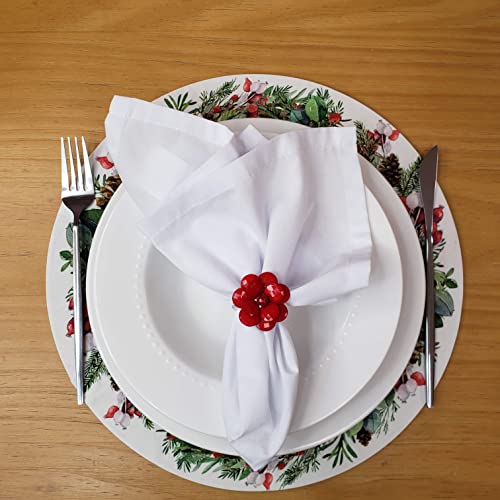 Maison Charlo | Set of 4 Delicate Red Flower Napkin Rings