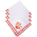 Kit 4 Guardanapos de Tecido Papai Noel Xadrez Natal 40cmx40cm