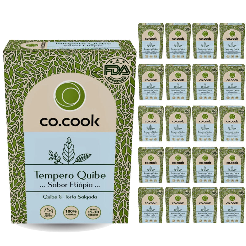 CoCook Caixa 20 Pack Especiaria Natural Tempero Quibe Sabor Etiópia 75g