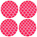 Kit 4 Capas Sousplat Arabesco Vermelho 35cmx35cm