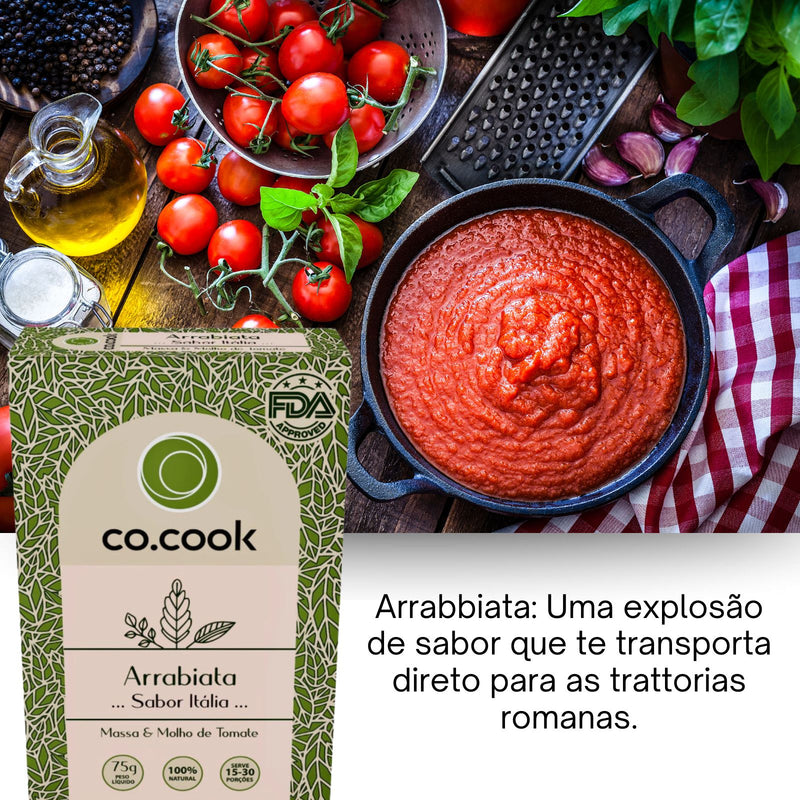 CoCook Caixa 20 Pack Especiaria Natural Tempero Arrabiata Sabor Itália 75g