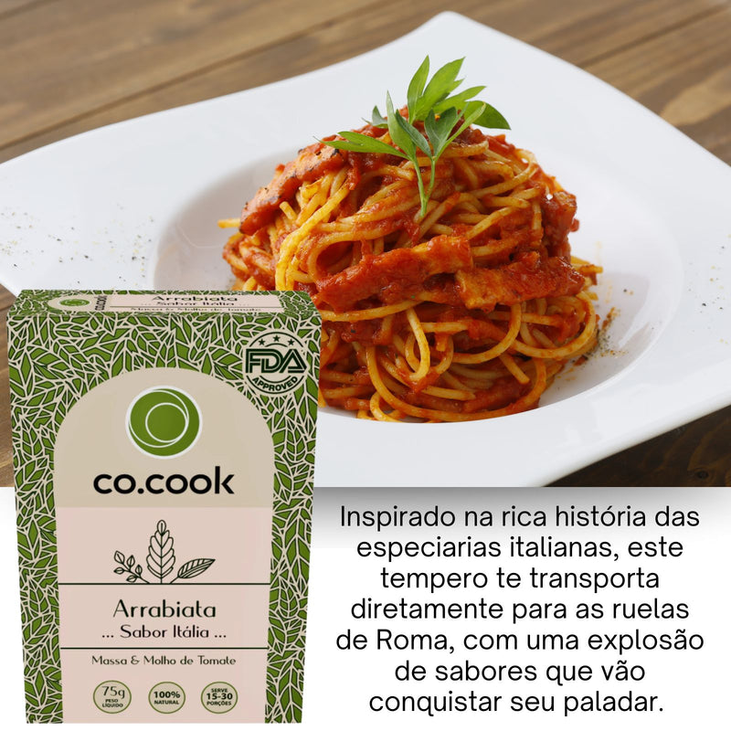 CoCook Caixa 20 Pack Especiaria Natural Tempero Arrabiata Sabor Itália 75g