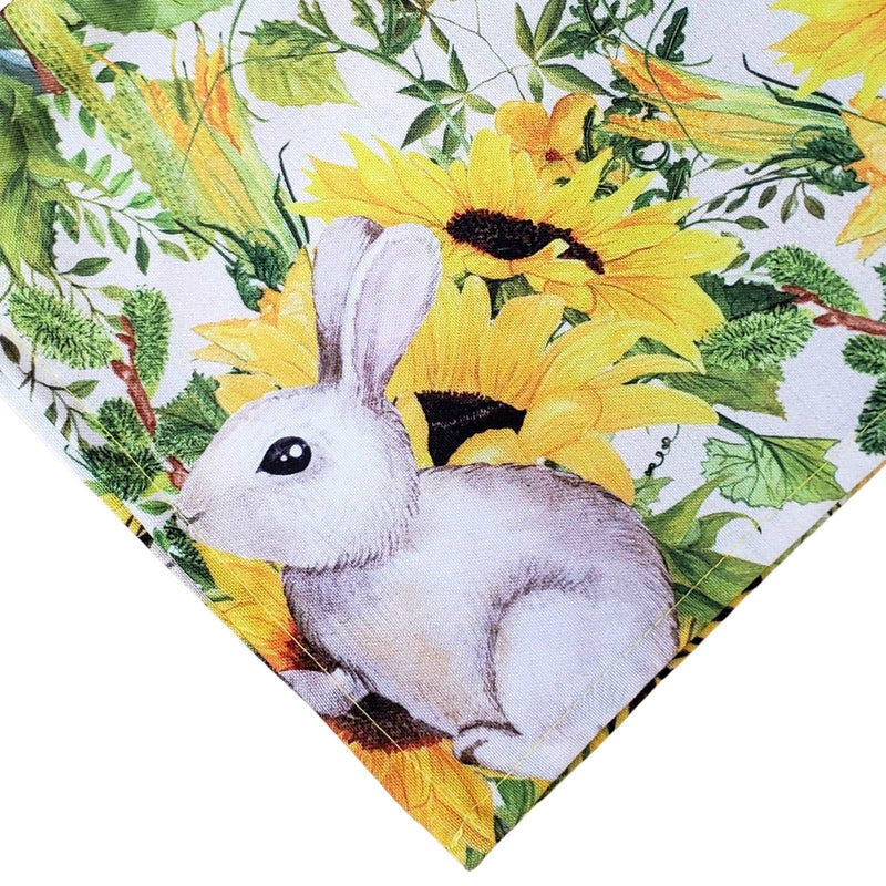 Kit 4 Guardanapos de Tecido  Coelho da Páscoa Girassol 40cmx40cm