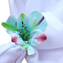 Kit 6 Porta Guardanapo Botão Astromelia Azul Turquesa