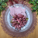 Kit 4 Sousplats YOI Folk Rosa Vintage 38cmx38cm