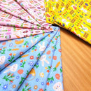 Kit 4 Guardanapos de Tecido Algodão Coelho da Páscoa Alegria Amarelo 39cmx39cm