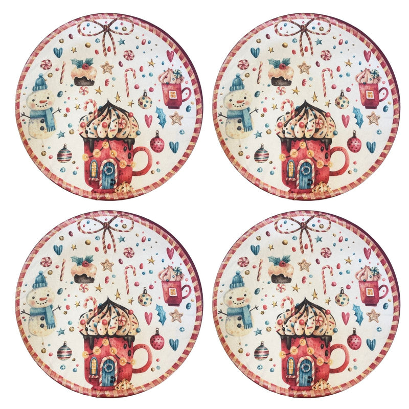 Kit 4 Capas para Sousplat Doçuras de Natal 35cmx35cm
