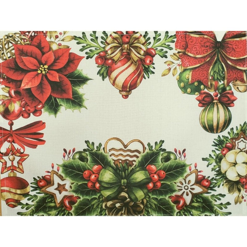 Kit 4 Jogos Americanos Coração de Amor de Natal  Impermeável 43CMX34CM