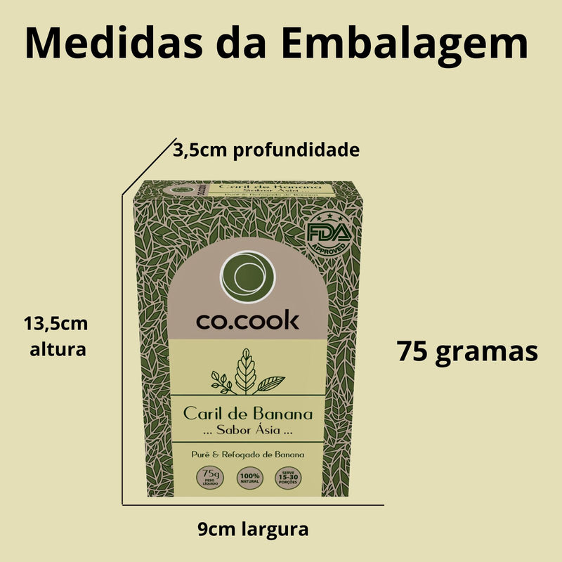 Tempero Funcional 100% Natural CoCook Caril de Banana Sabor Ásia 75g