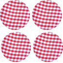 Kit 4 Capas para Sousplat Xadrez Branco Vermelho Grande 35cmx35cm