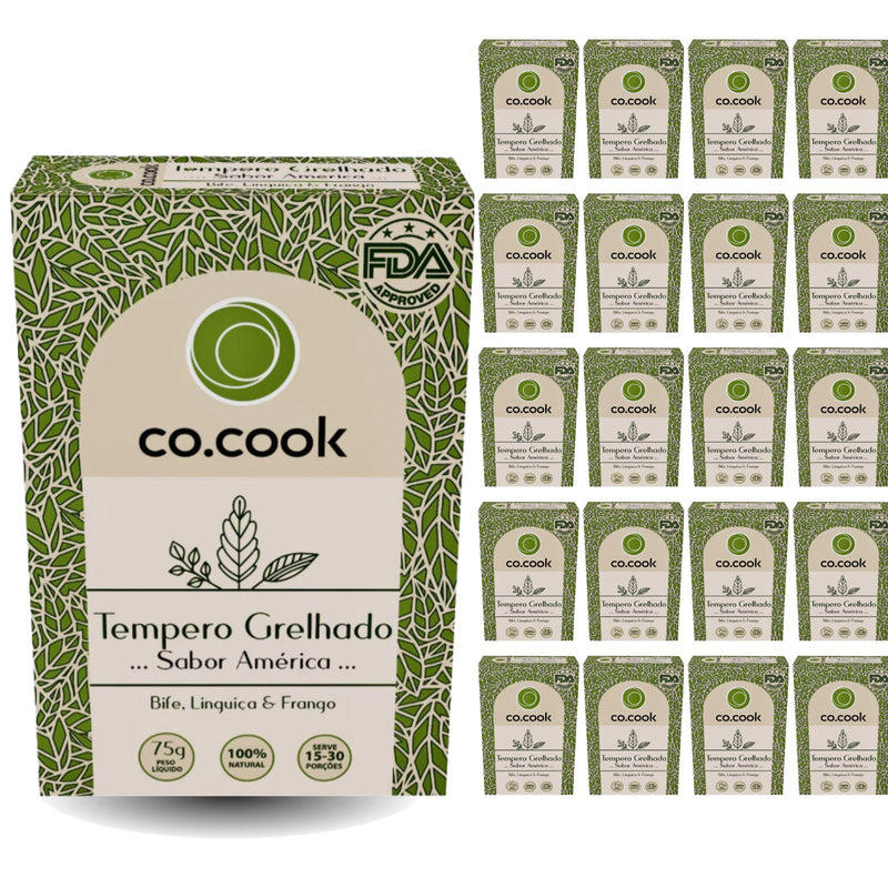 CoCook Caixa 20 Pack Especiaria Natural Tempero Grelhado Sabor America 75g