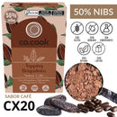 CoCook Caixa 20 Topping Nibs Cacau Brigadeiro Sabor Café 75g