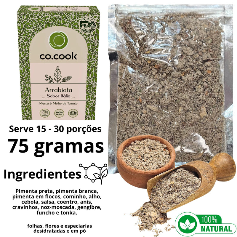 CoCook Especiaria Natural Tempero Arrabiata Sabor Itália 75g