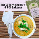 CoCook Kit Presente 3 temperos Frango Za’atar e Chimichurri com 4 Porta Guardanapos Sakura