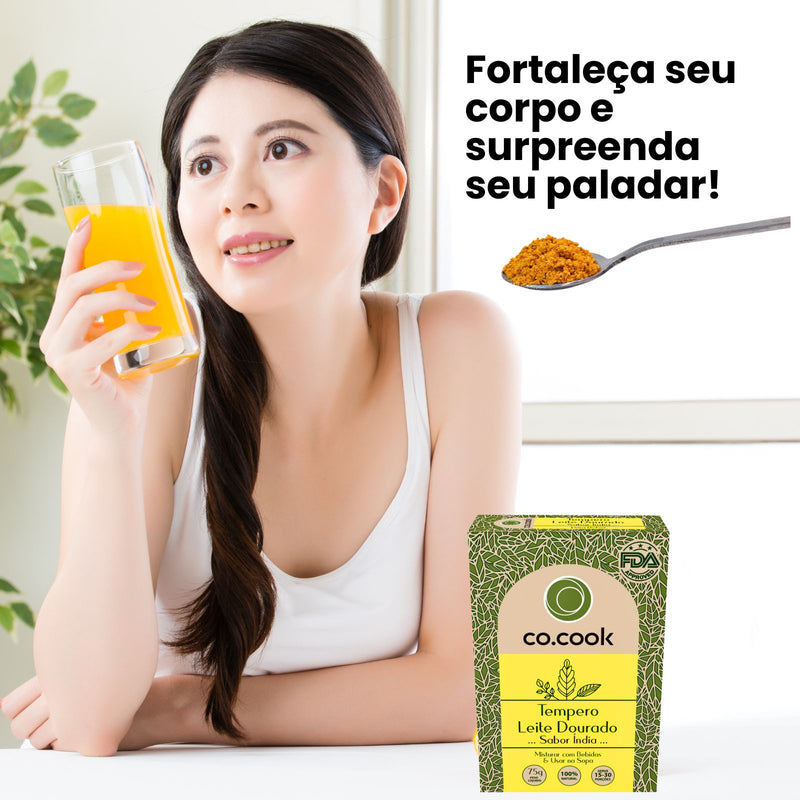 CoCook Caixa 20 Pack  100% Natural  Leite Dourado Sabor Índia 75g