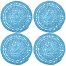 Kit 4 Sousplats YOI Tricot Azul Nude 38cmx38cm