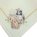 Kit 4 Guardanapo de Tecido Oxford Jardim Coelho da Páscoa 40cmx40cm