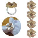 Kit 4 Porta Guardanapo Flor Delicada Pérola da Charlô