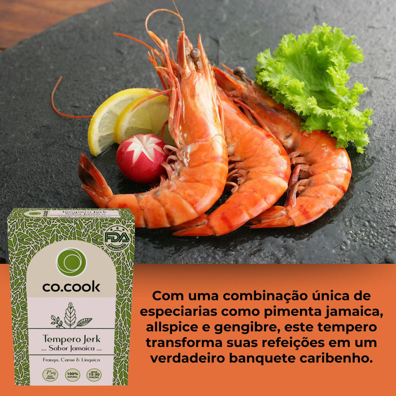 CoCook Caixa 20 Pack Especiaria Natural Tempero Jerk Sabor Jamaica 75g