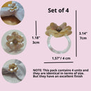 Kit 4 Porta Guardanapo Flor Delicada Pérola da Charlô