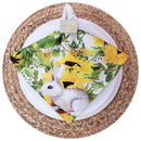 Kit 4 Guardanapos de Tecido  Coelho da Páscoa Girassol 40cmx40cm