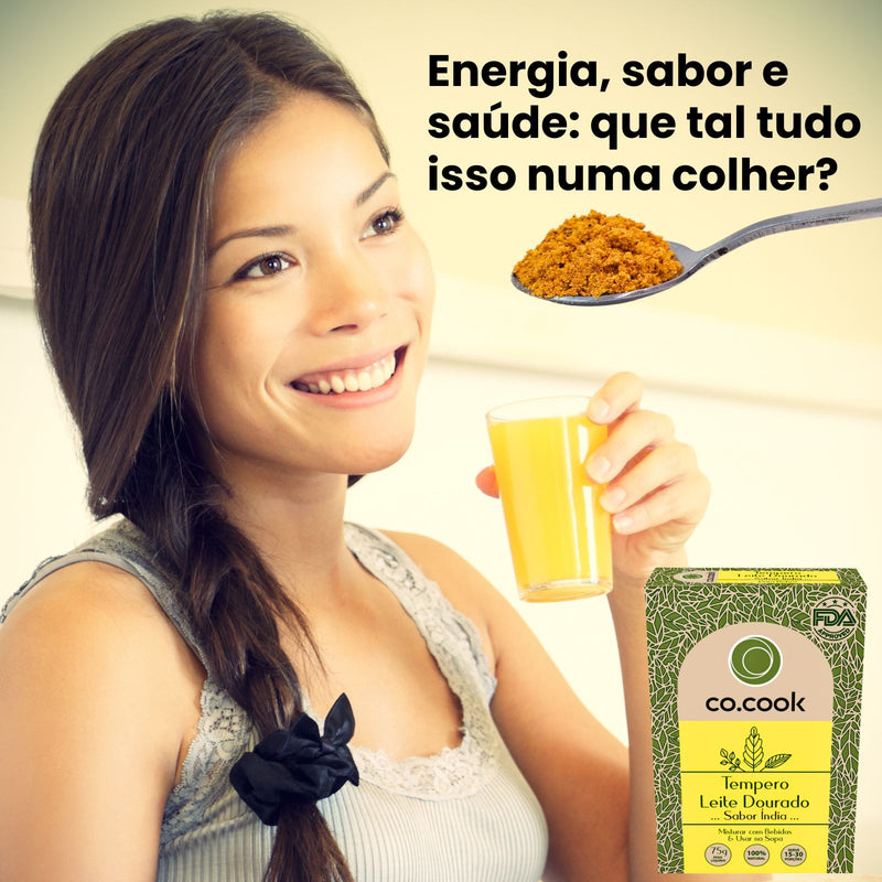 CoCook Caixa 20 Pack  100% Natural  Leite Dourado Sabor Índia 75g