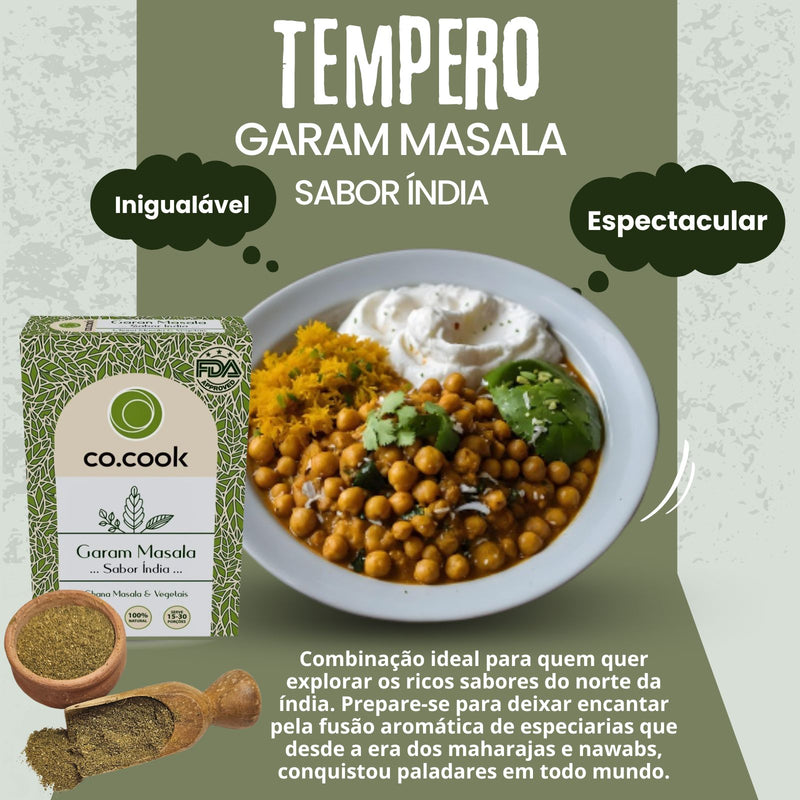 CoCook Caixa 20 Pack Especiaria 100% Natural Garam Masala 75g