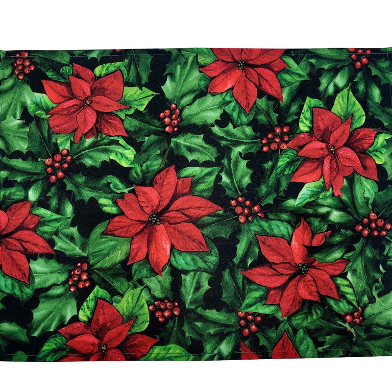 Kit 4 Jogos Americanos Impermeável Flor de Natal 43CMX34CM