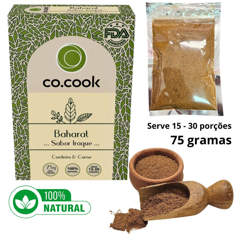 Cx 20 Tempero Funcional 100% Natural CoCook Baharat Sabor Iraque 75g