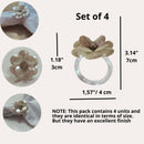 Kit 4 Porta Guardanapo Flor Delicada Pérola da Charlô