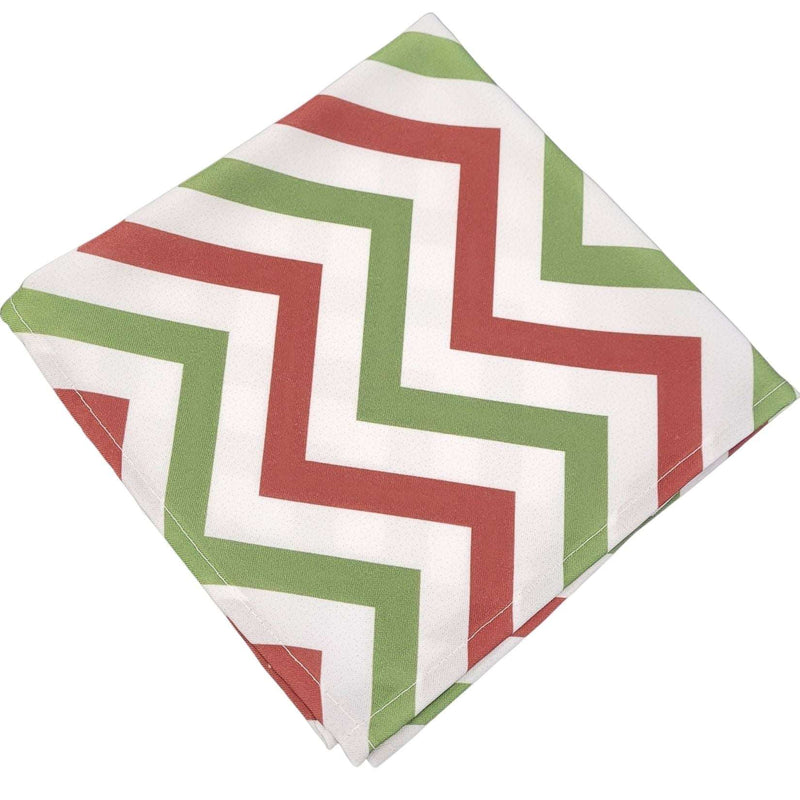 Kit 4 Guardanapos de Tecido Chevron Natal Vermelho Verde 40cmx40cm