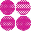 Kit 4 Capas para Sousplat Poá Pink 35cmx35cm