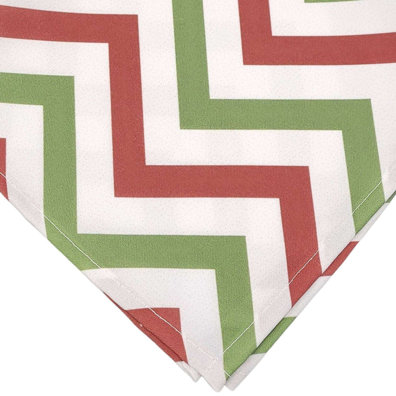 Kit 4 Guardanapos de Tecido Chevron Natal Vermelho Verde 40cmx40cm