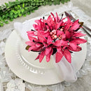 Kit 4 Porta Guardanapos Celebration Flor Lírios da Charlo Branco Off White