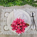 Kit 4 Porta Guardanapos Celebration Flor Lírios da Charlo Branco Off White