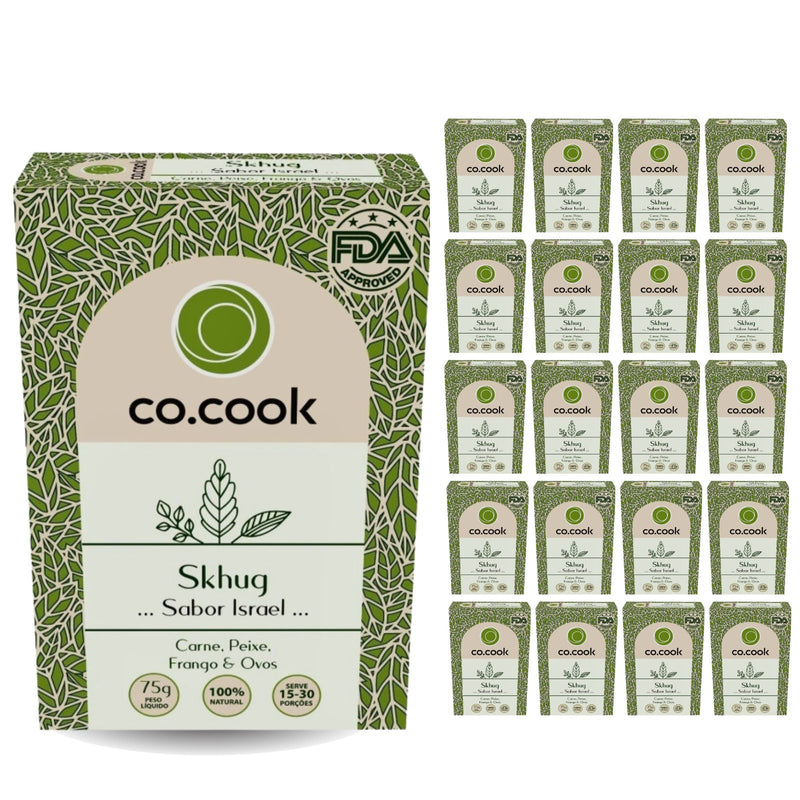 CoCook Caixa 20 Pack Especiaria Natural Tempero Skhug Sabor Israel 75g