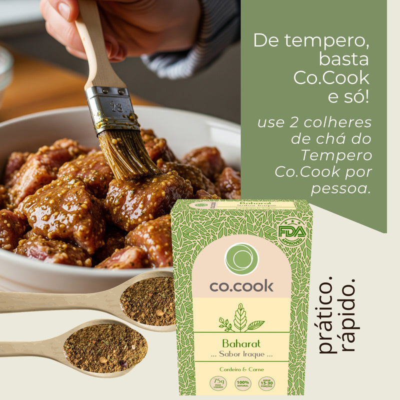 Cx 20 Tempero Funcional 100% Natural CoCook Baharat Sabor Iraque 75g