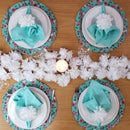 Kit 4 Capas para Sousplat Floral Charlô Verde Água 35cmx35cm